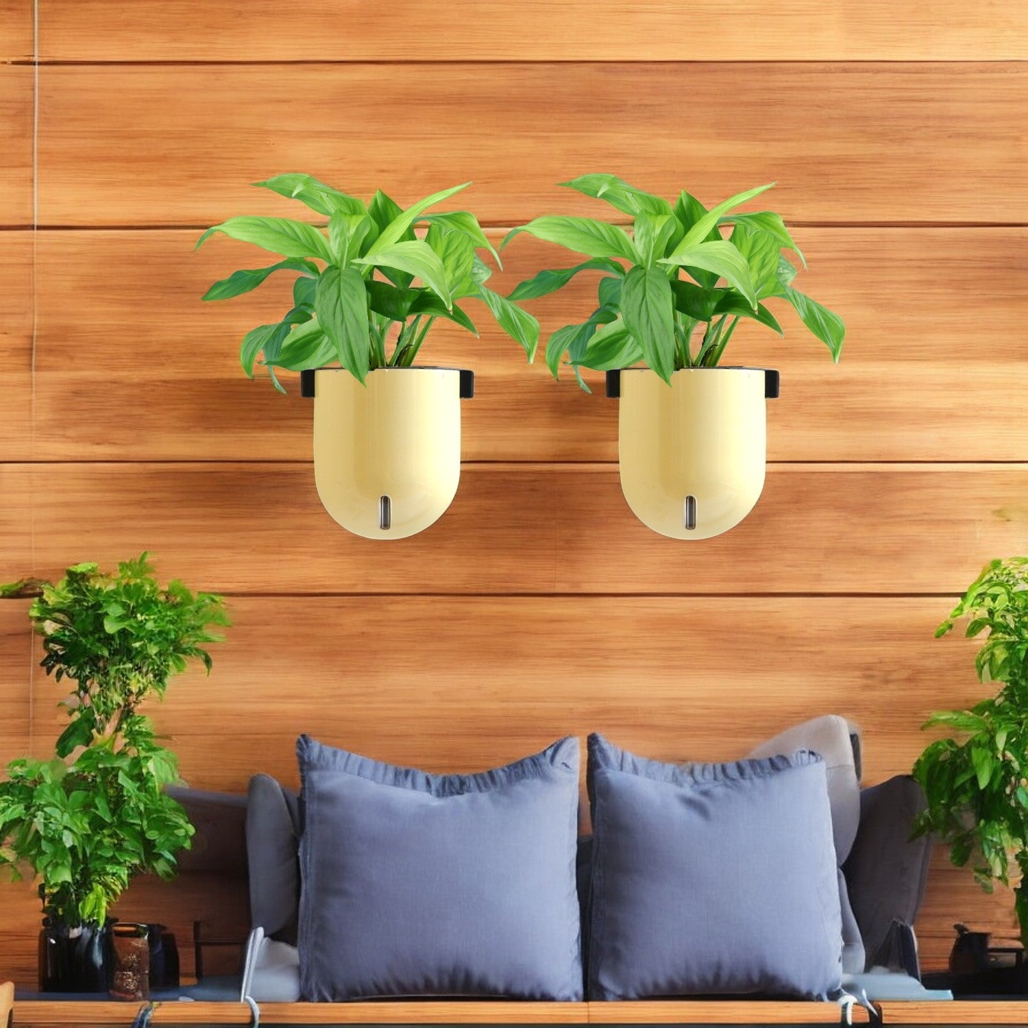 Elegant Ivory Self-Watering Wall Hanging Sphere Planter