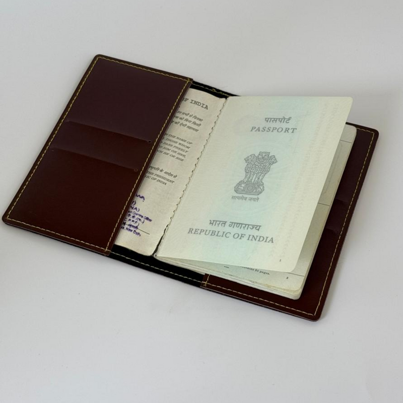 Stylish Travel PU Leather Passport Holder -BROWN