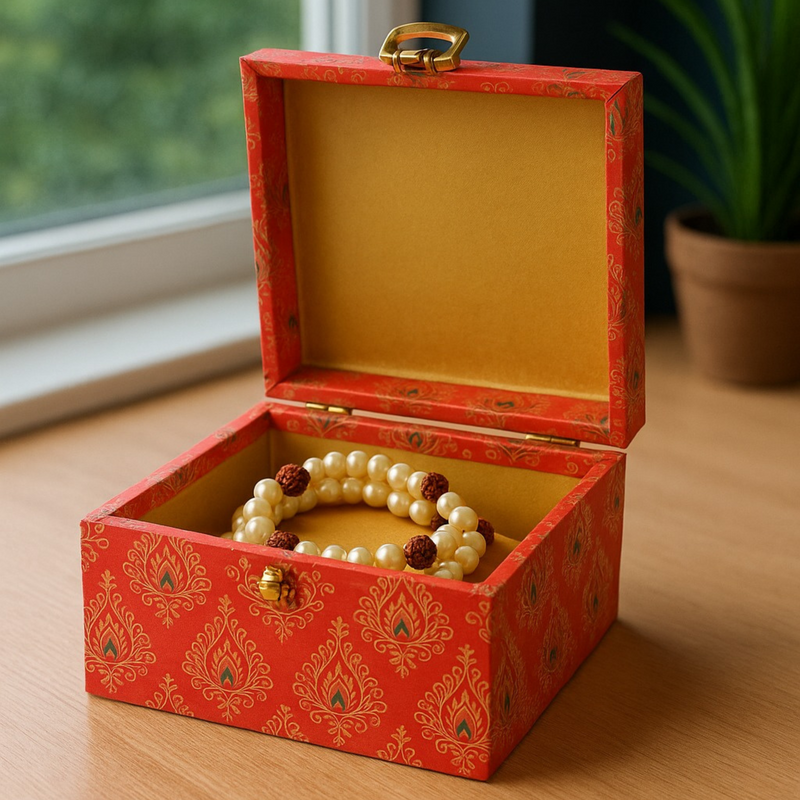 Elegant Red Decorative Keepsake Box