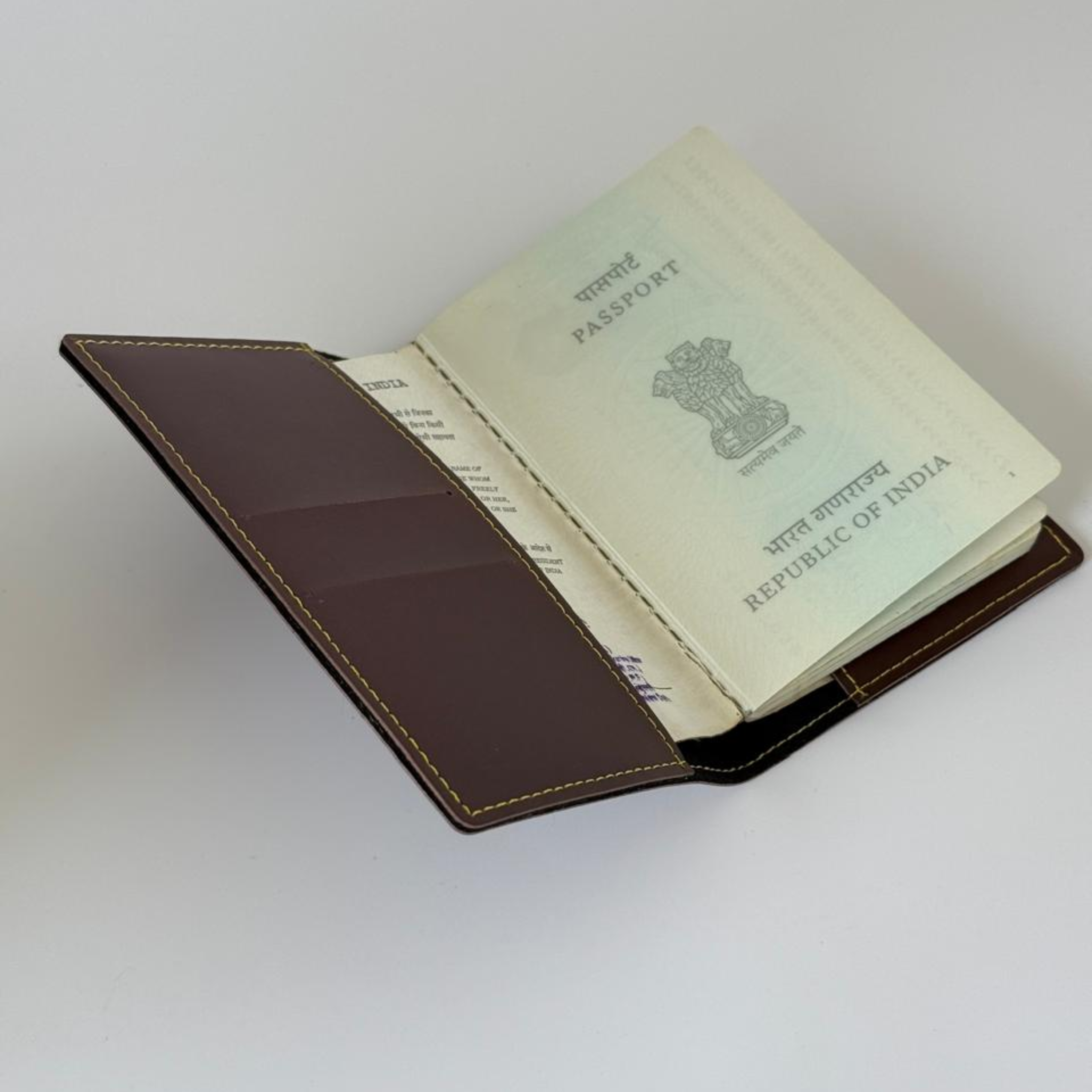 Stylish Travel PU Leather Passport Holder -BROWN
