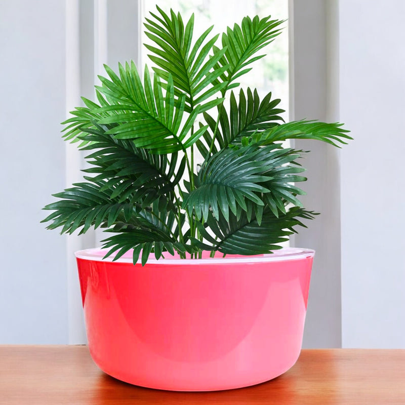 Big Circular Self-Watering Plant Container – Pink
