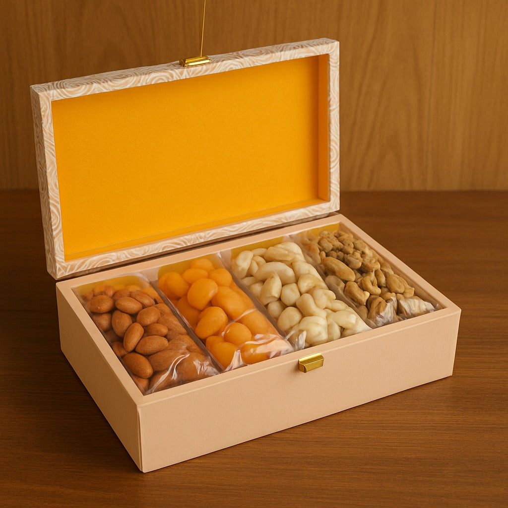 Premium Celebration Dry Fruit Gift Box - White