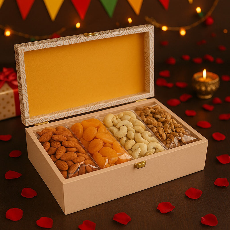 Premium Celebration Dry Fruit Gift Box - White