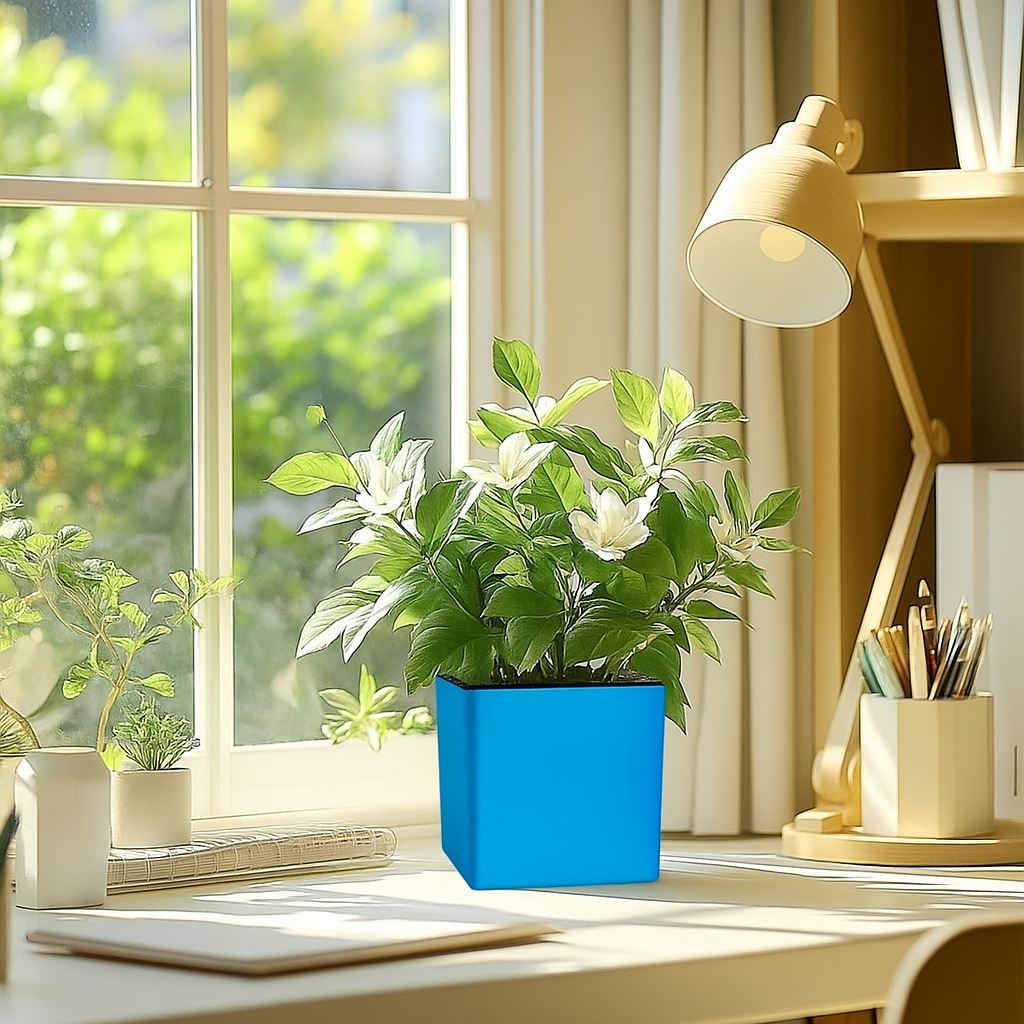 Elegant Sea Green Self-Watering Square Planter