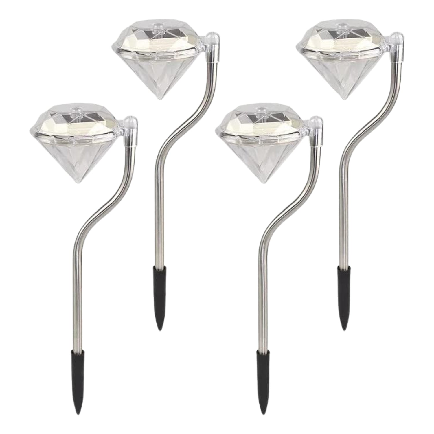 Diamond Shaped Solar Garden Lights (4 Pc)