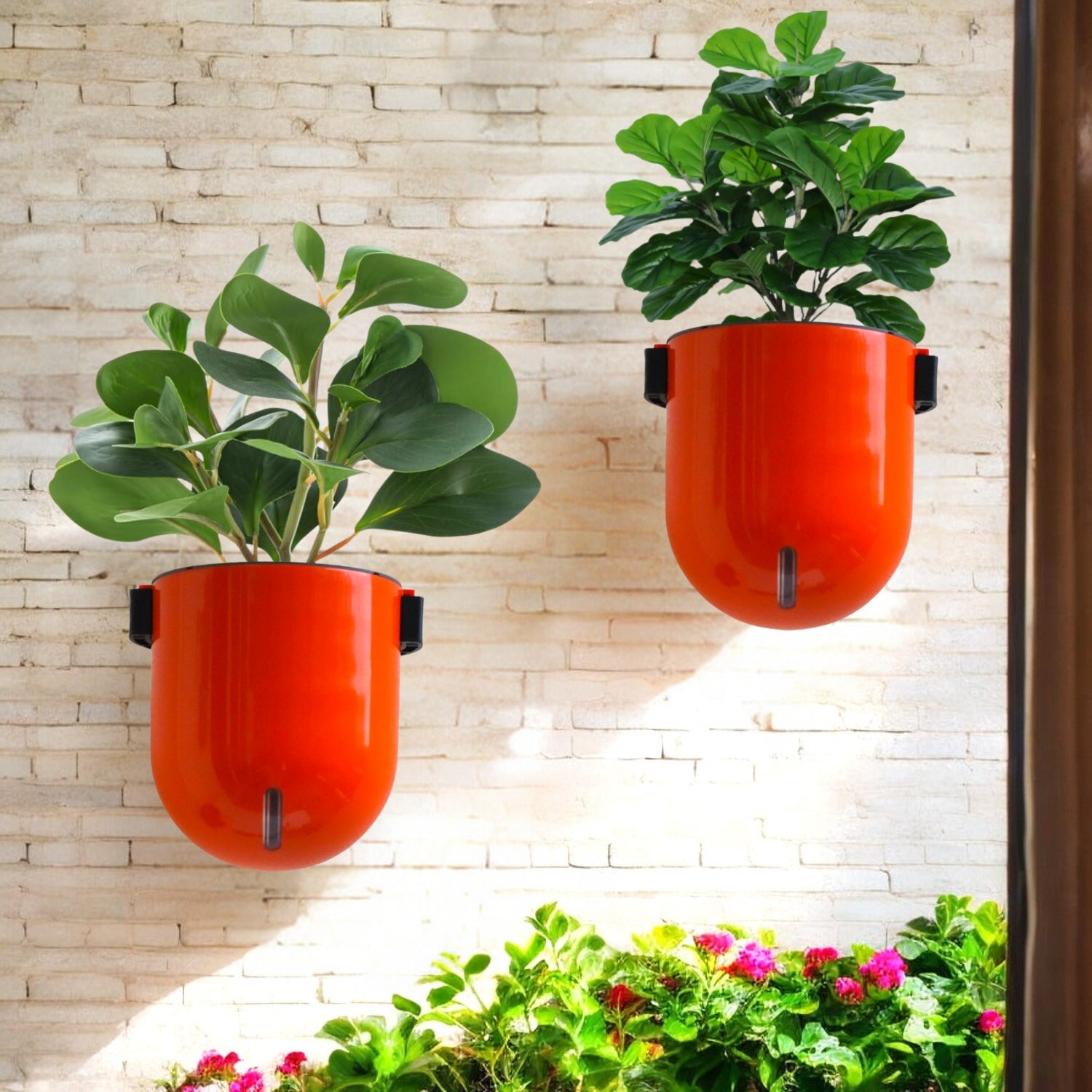 Elegant Orange Self-Watering Wall Hanging Sphere Planter