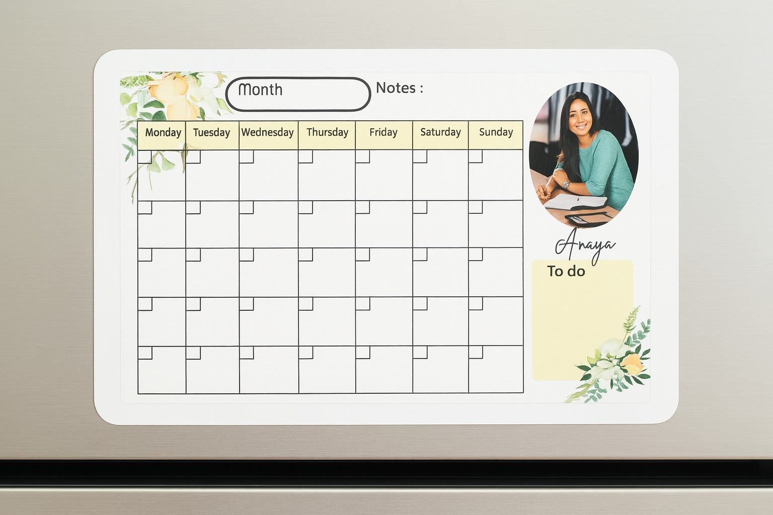 Personalized Fridge Magnet Monthly Planner – Dry Erase Organizer