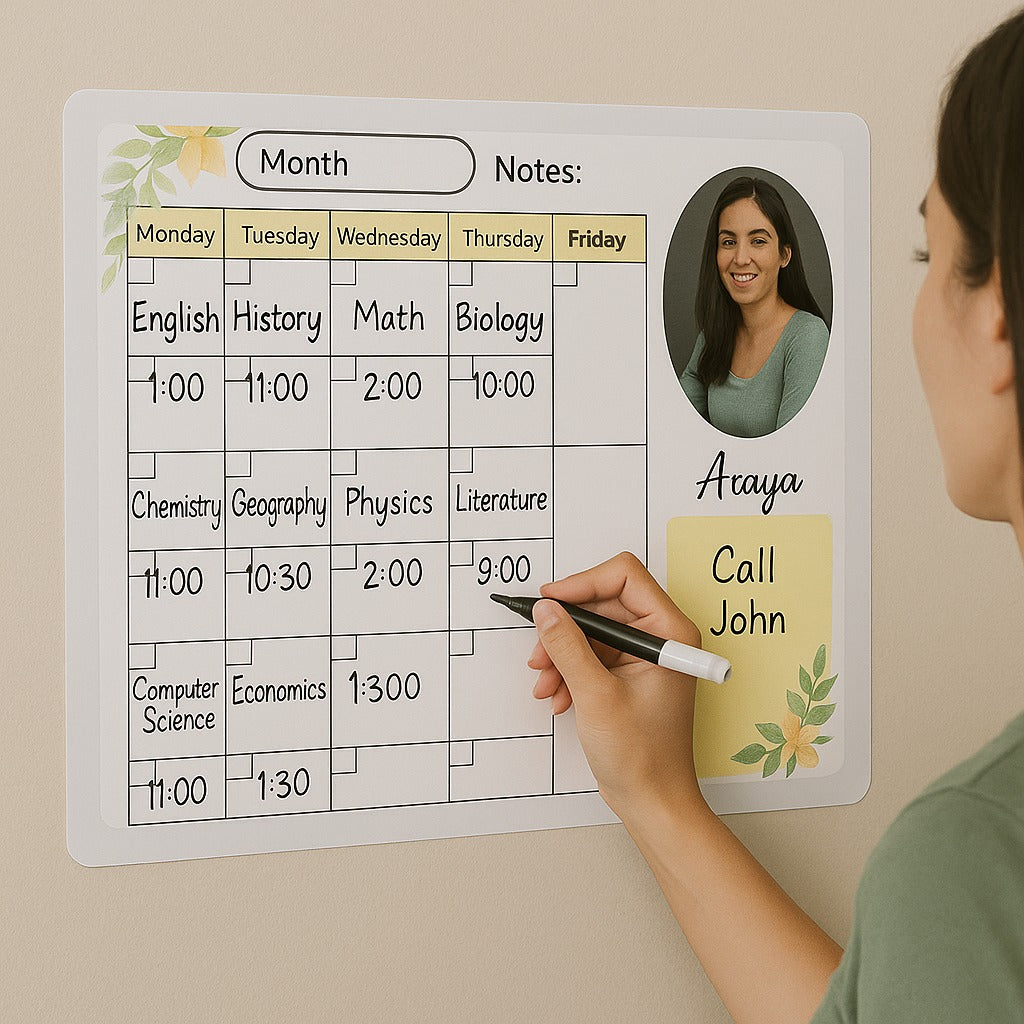 Personalized Fridge Magnet Monthly Planner – Dry Erase Organizer