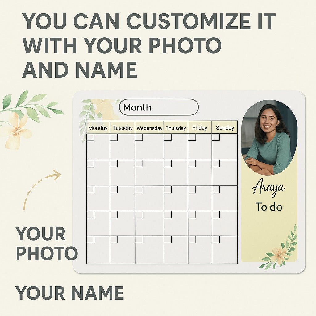 Personalized Fridge Magnet Monthly Planner – Dry Erase Organizer