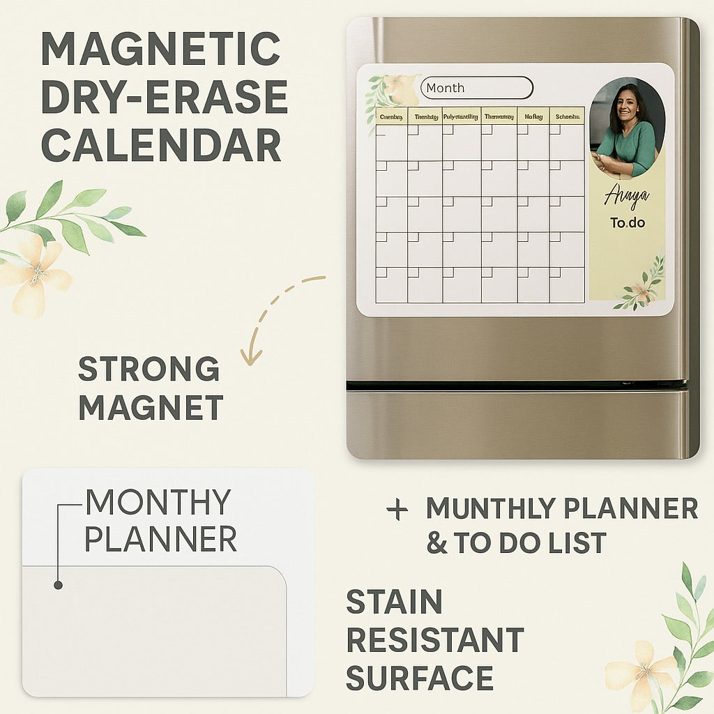 Personalized Fridge Magnet Monthly Planner – Dry Erase Organizer