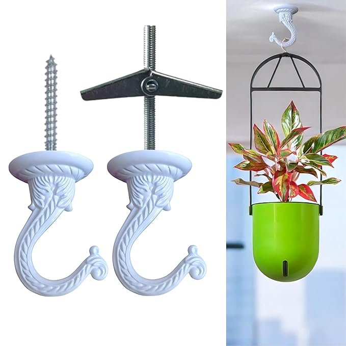 White Pearl Ceiling Hooks for Planters & Lamps