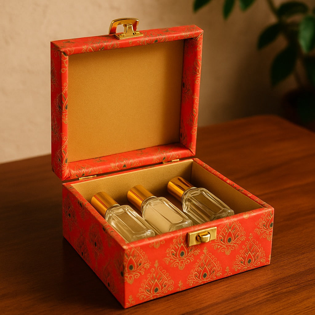 Elegant Red Decorative Keepsake Box