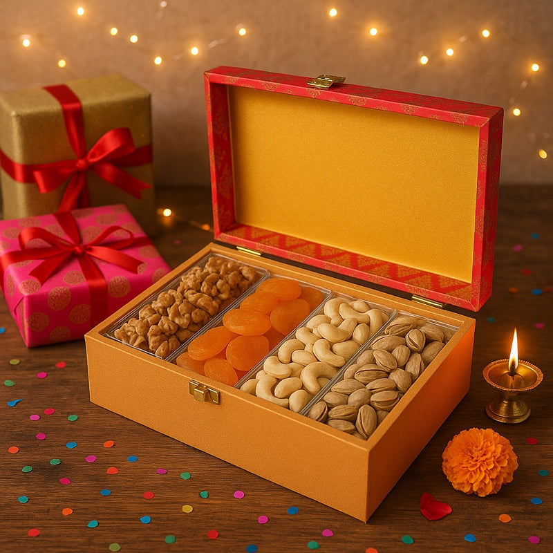 Premium Celebration Dry Fruit Gift Box - Red