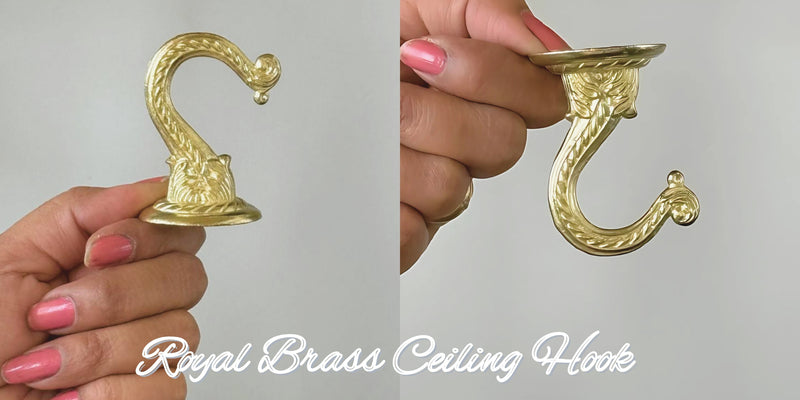 Royal Brass Ceiling Hooks for Planters & Lamps