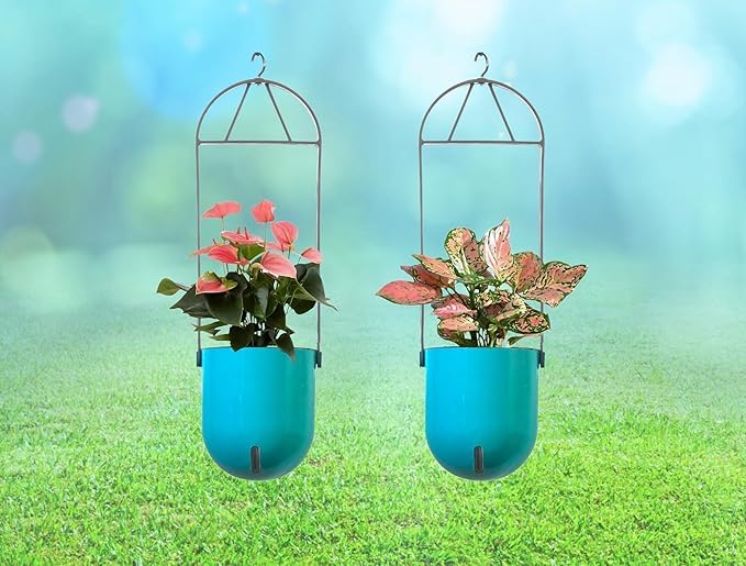 Elegant Sea Green Self-Watering Ceiling Hanging Sphere Planter