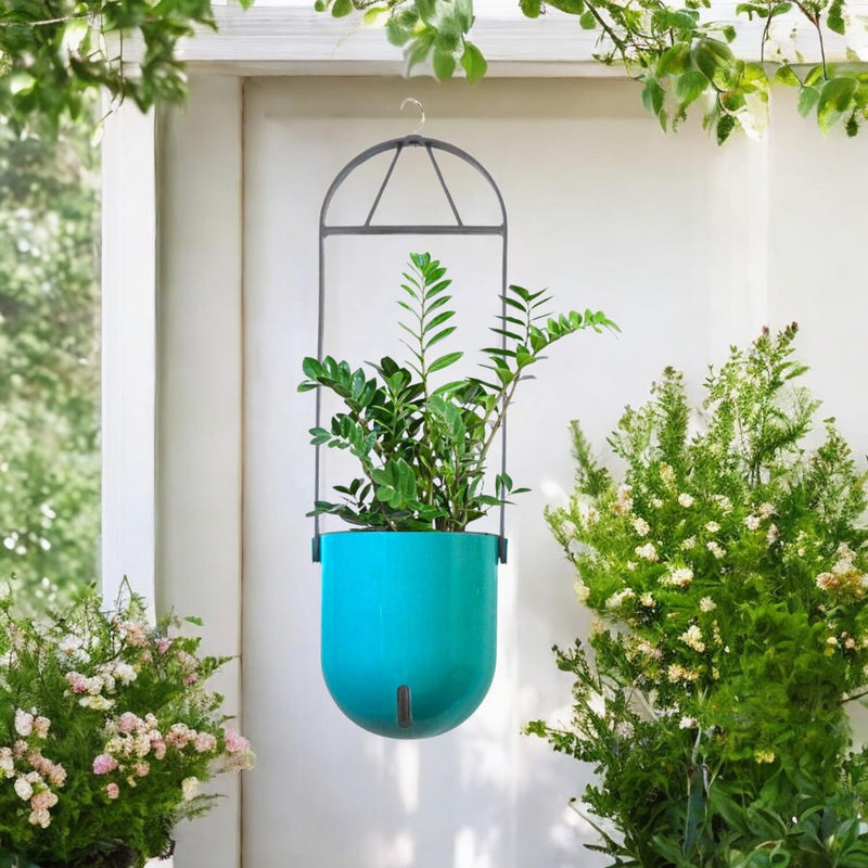 Elegant Sea Green Self-Watering Ceiling Hanging Sphere Planter
