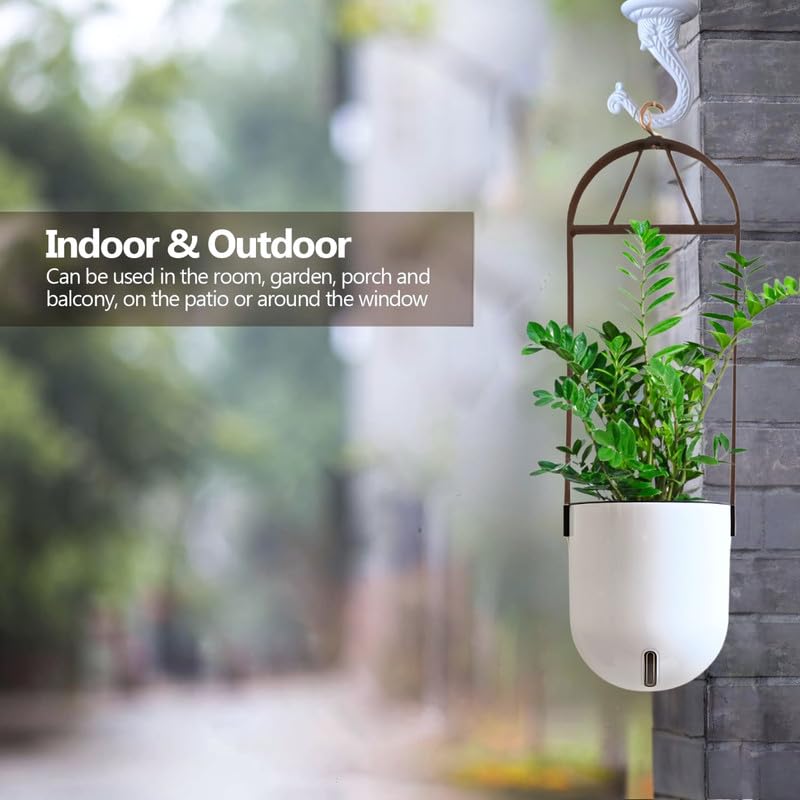 Elegant White Self-Watering Ceiling Hanging Sphere Planter