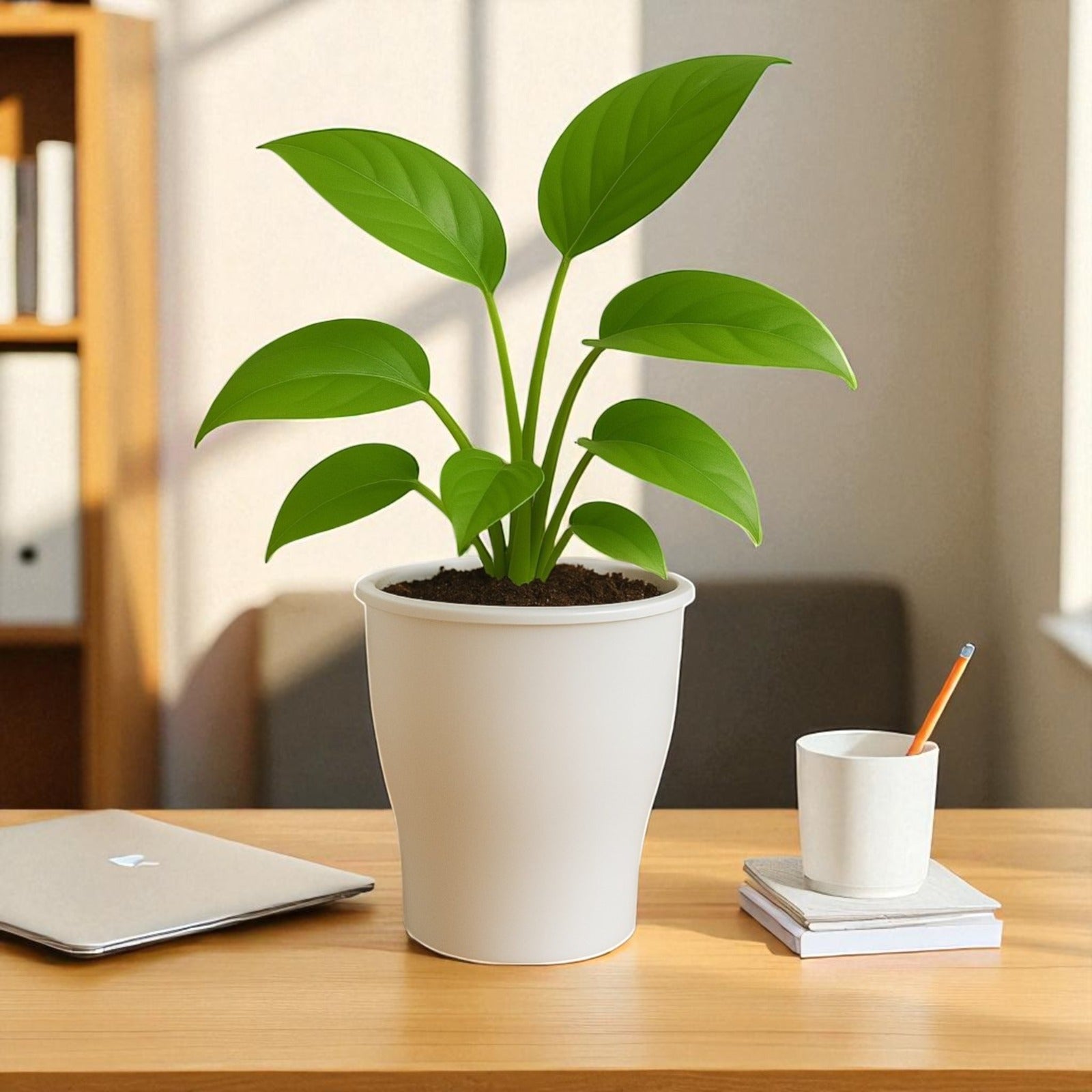 Elegant White Self-Watering Cone Planter-2PC