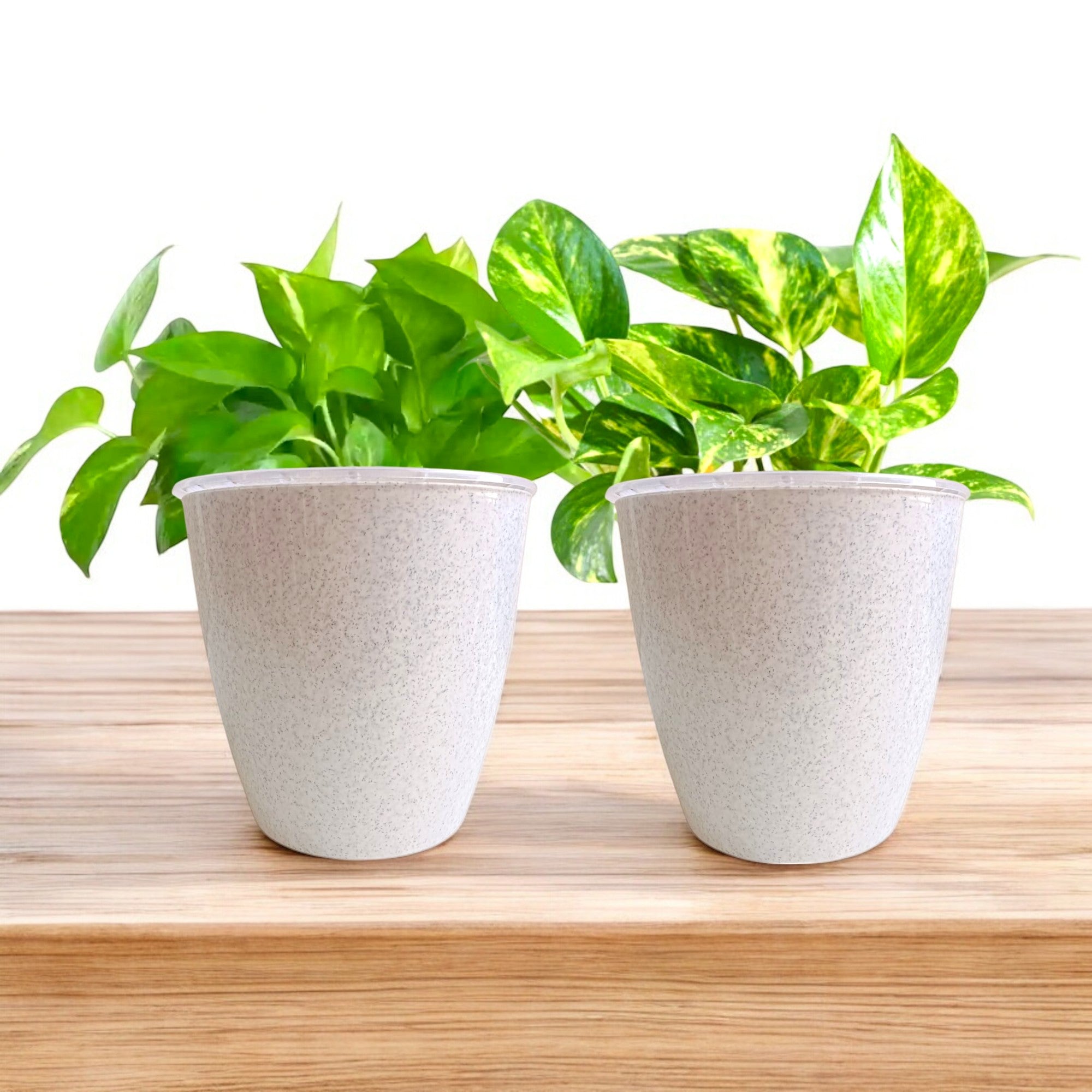 Elegant White Self-Watering Vistara Planter-2PC