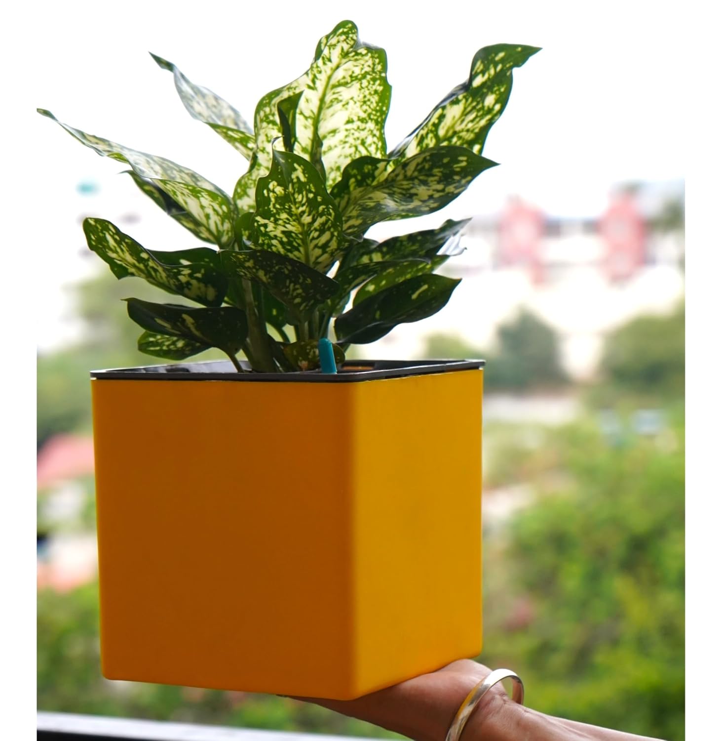 Elegant Multi-Color Self-Watering Square Planter - 7 PC