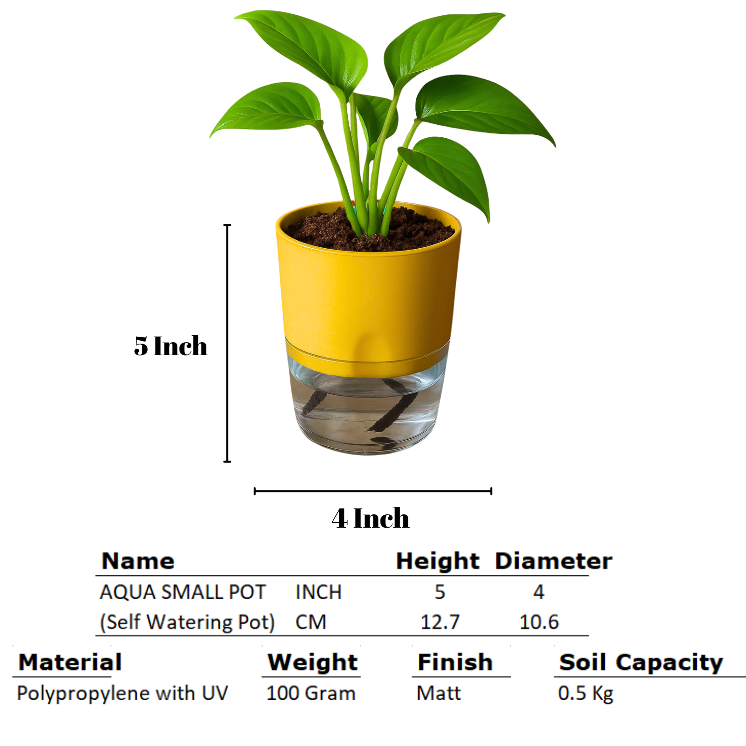 Soft Curve Multi-Color Self-Watering Small Planter - 6 PC