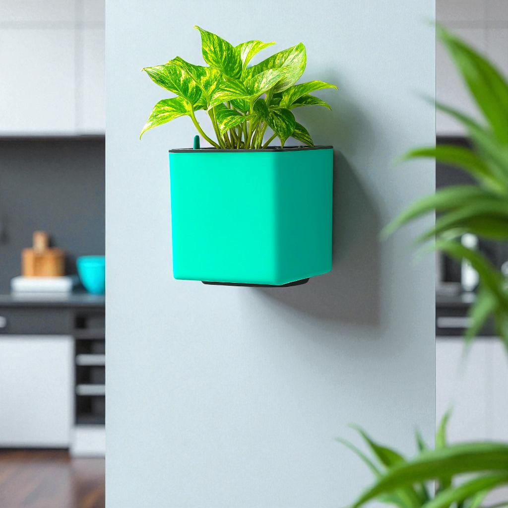 Elegant Multi-Color Self-Watering Wall Hanging Square Planter - 7 PC
