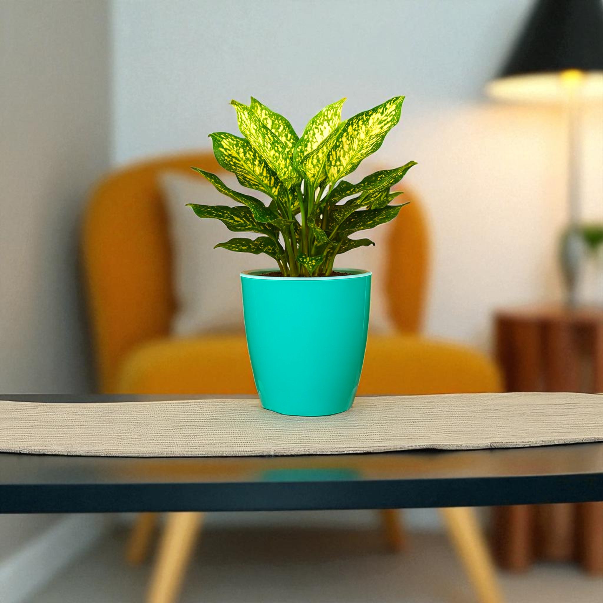 Elegant Peacock Green Self-Watering Vistara Planter-2PC