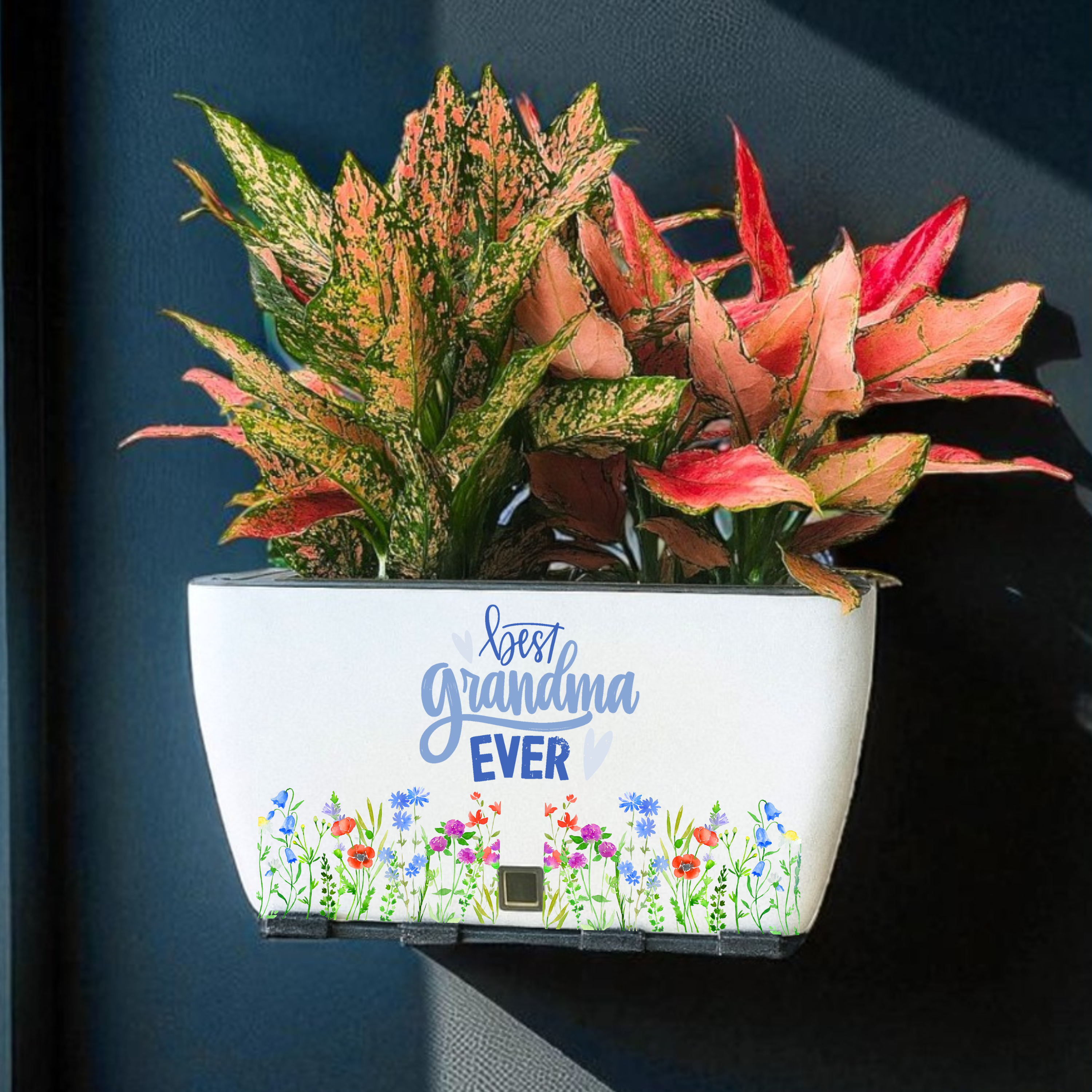 Best Grandma Ever Planter|Self-Watering Flower Pot Gift - White