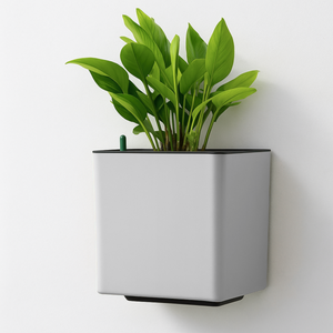 Elegant White Self-Watering Wall Hanging Square Planter