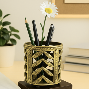 Brass Decorative Holder – Antique Desk Organizer or Stand - 2