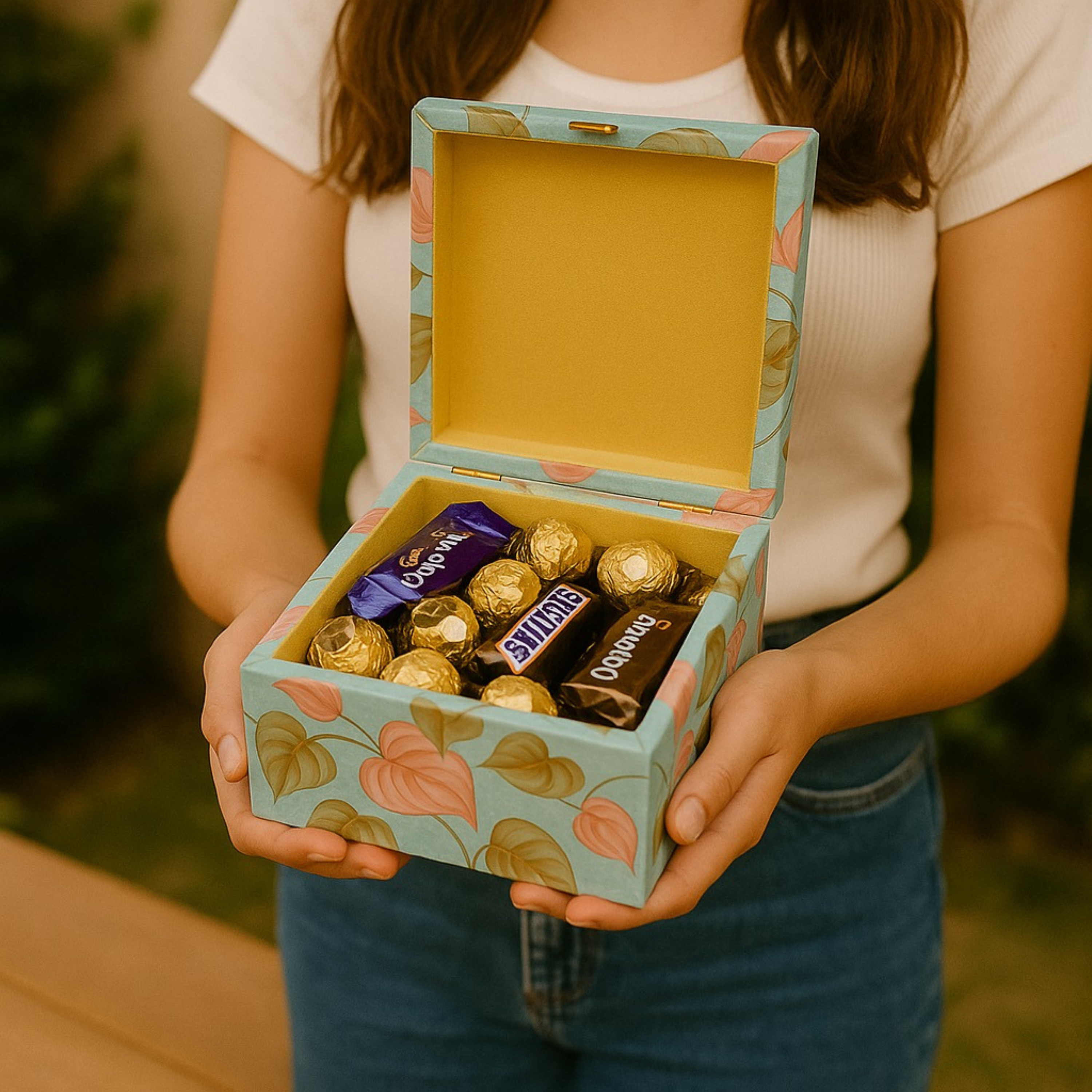 Elegant Decorative Green Box for Gifting