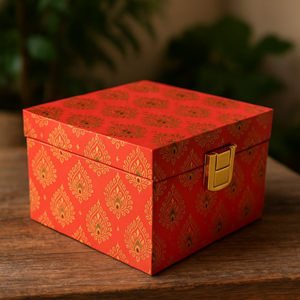 Elegant Red Decorative Keepsake Box