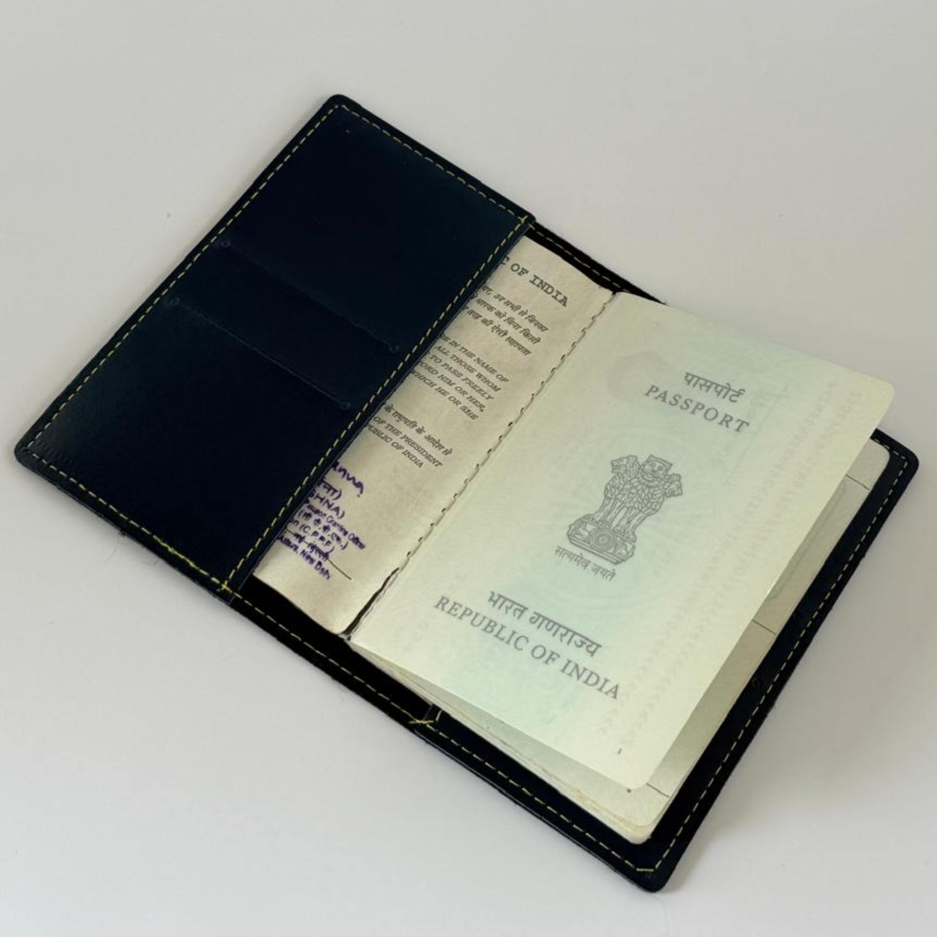 Stylish Travel PU Leather Passport Holder -BLUE