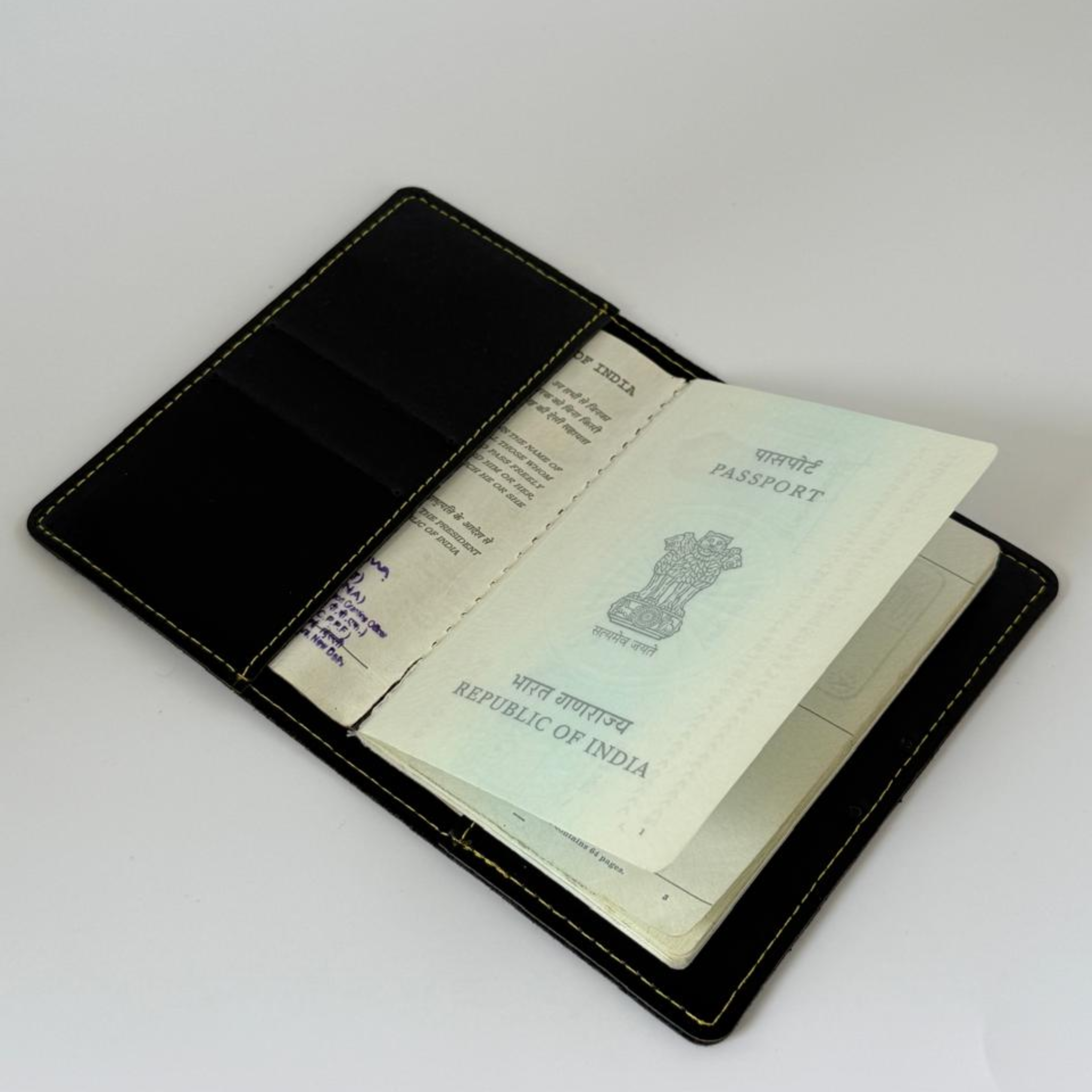 Stylish Travel PU Leather Passport Holder -BLACK