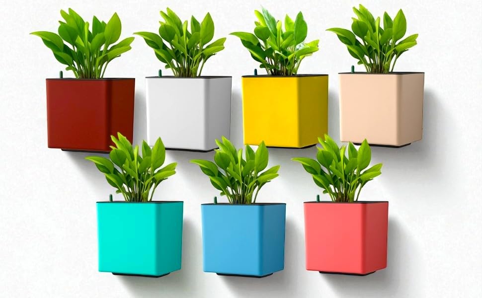 Elegant Yellow Self-Watering Customize Wall Hanging Square Planter-1 PC
