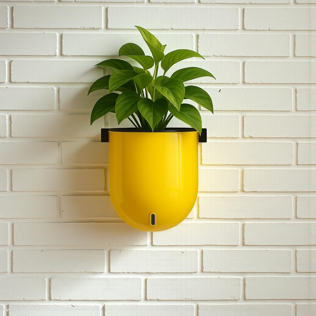 Elegant Yellow Self-Watering Wall Hanging Sphere Planter-1 PC