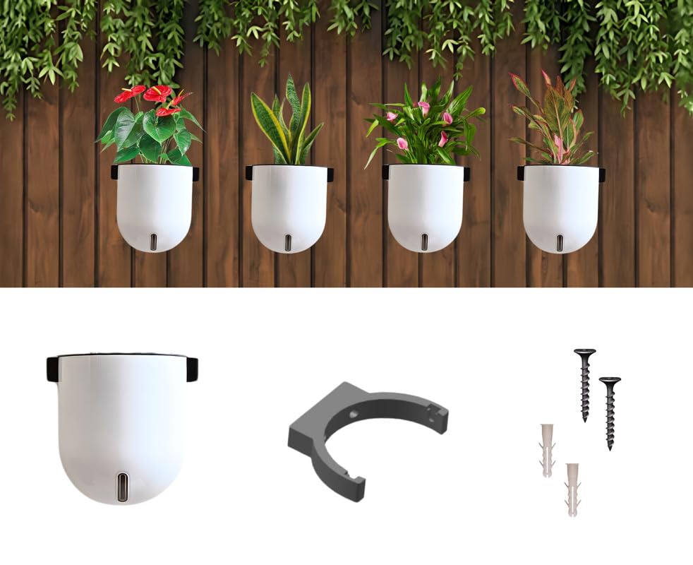 Elegant Ivory Self-Watering Wall Hanging Sphere Planter