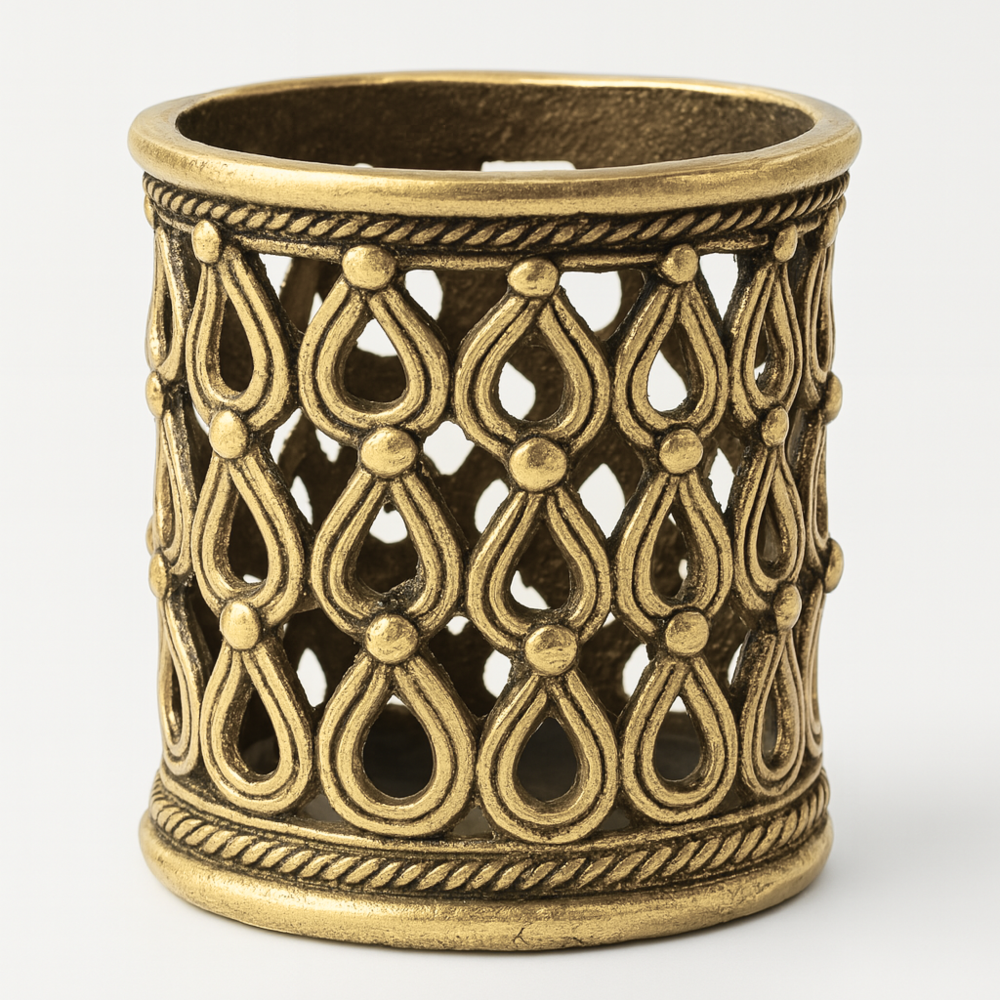 Brass Decorative Holder – Antique Desk Organizer or Stand - 1