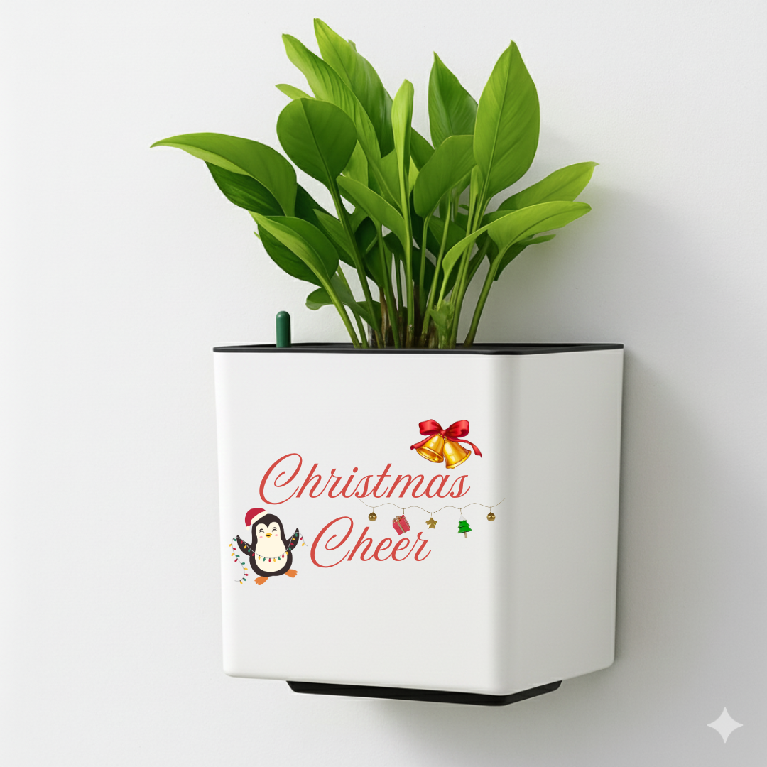 Elegant White Self-Watering Customize Wall Hanging Square Planter-1 PC