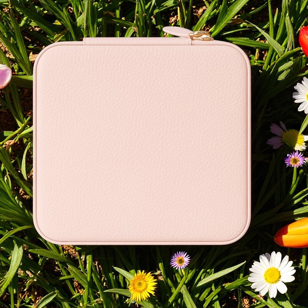Indian Discovery Jewellery Organizer Baby Pink Color PU Leather Box