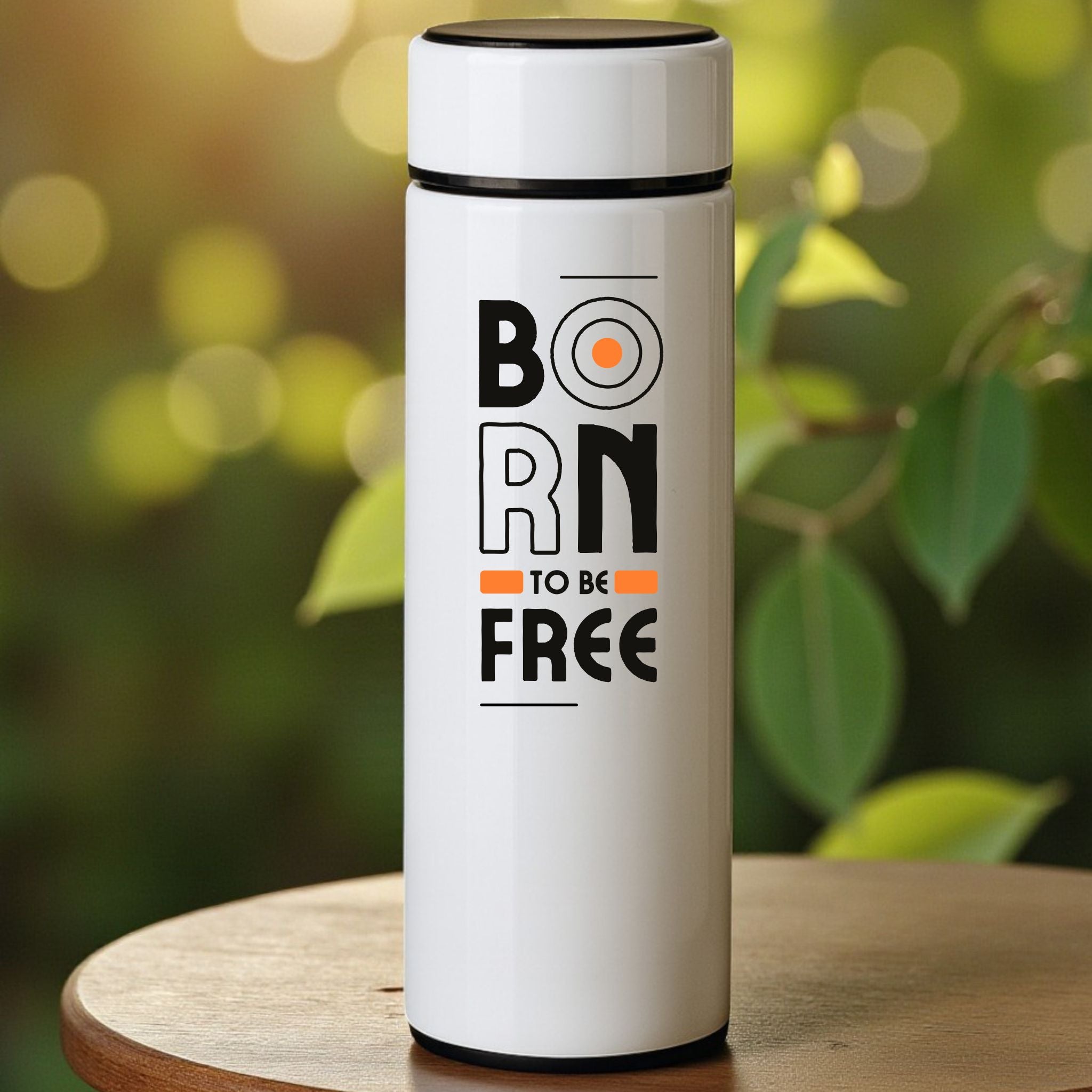 Personalized White Insulated Steel Water Bottle - 500 ml