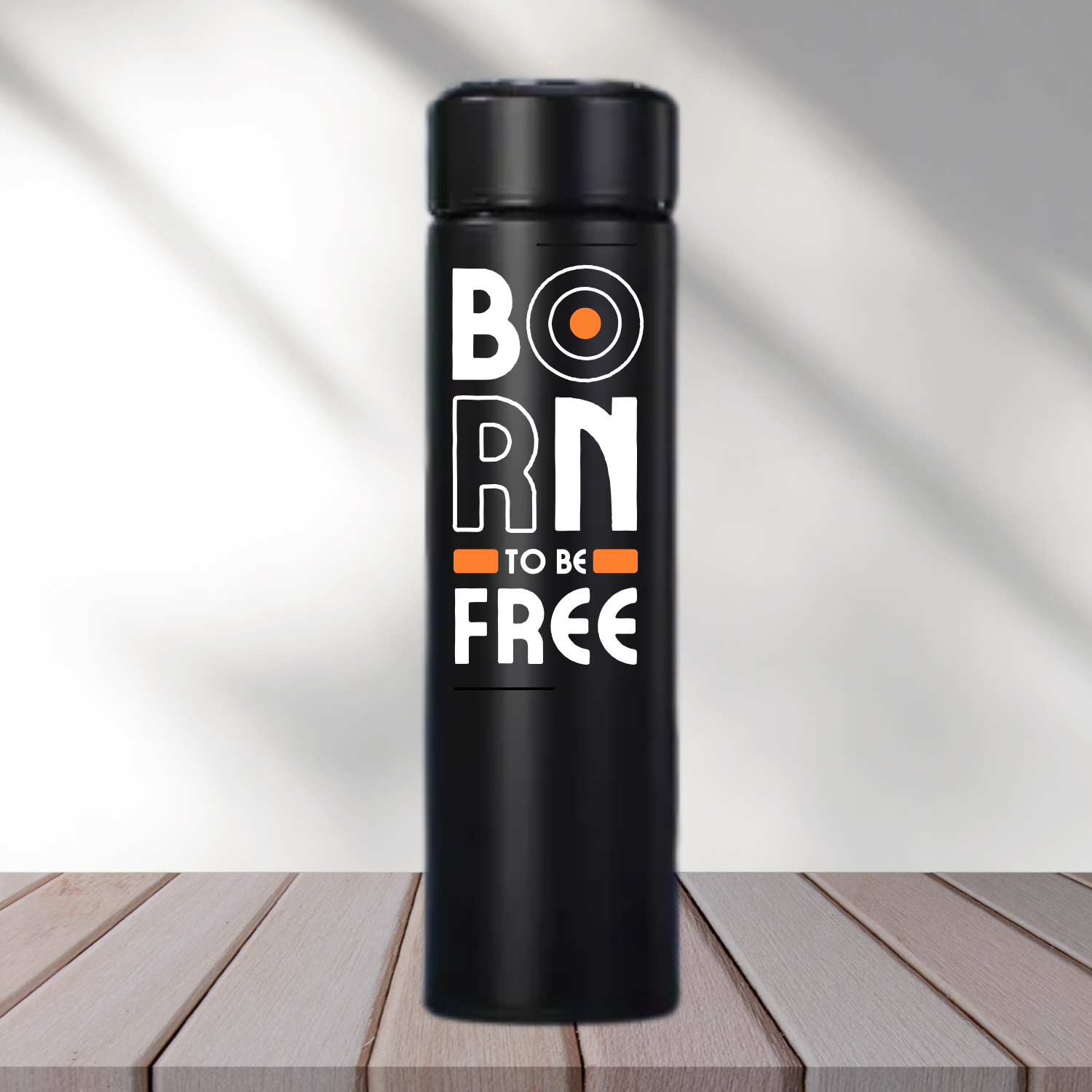Personalized Black Insulated Steel Water Bottle - 500 ml