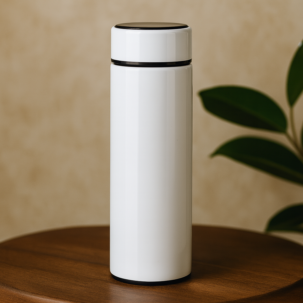 Personalized White Non-Temperature Insulated Steel Water Bottle - 500 ml - For Return Gift, Corporate Gifting, Office or Personal Use