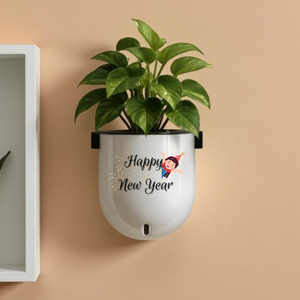 Elegant White New Year Self-Watering Wall Hanging Sphere Planter-1 PC