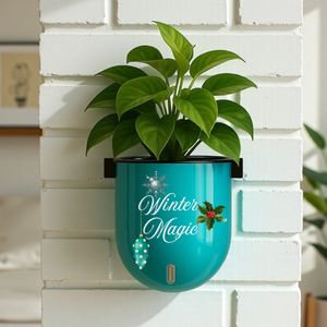 Elegant Sea Green Self-Watering Wall Hanging Sphere Planter-1 PC