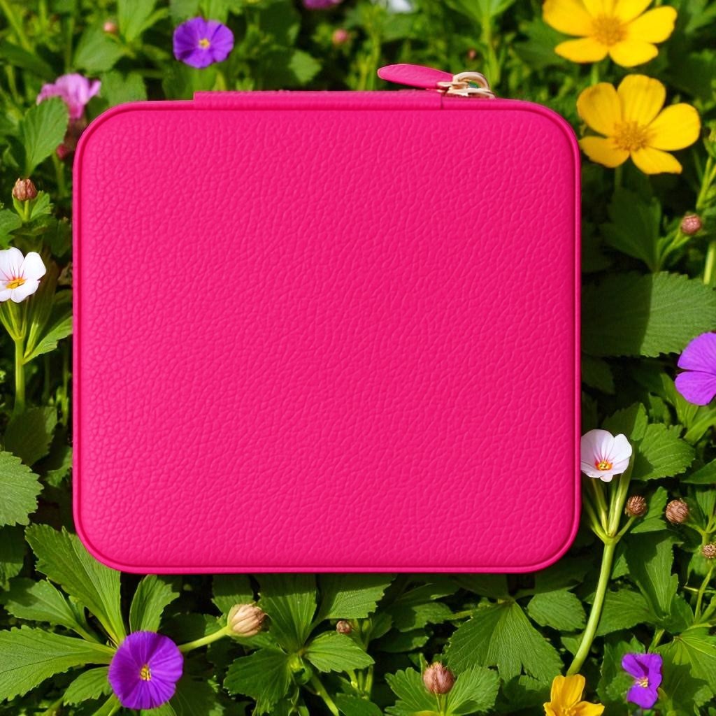 Indian Discovery Jewellery Organizer Pink Color PU Leather Box