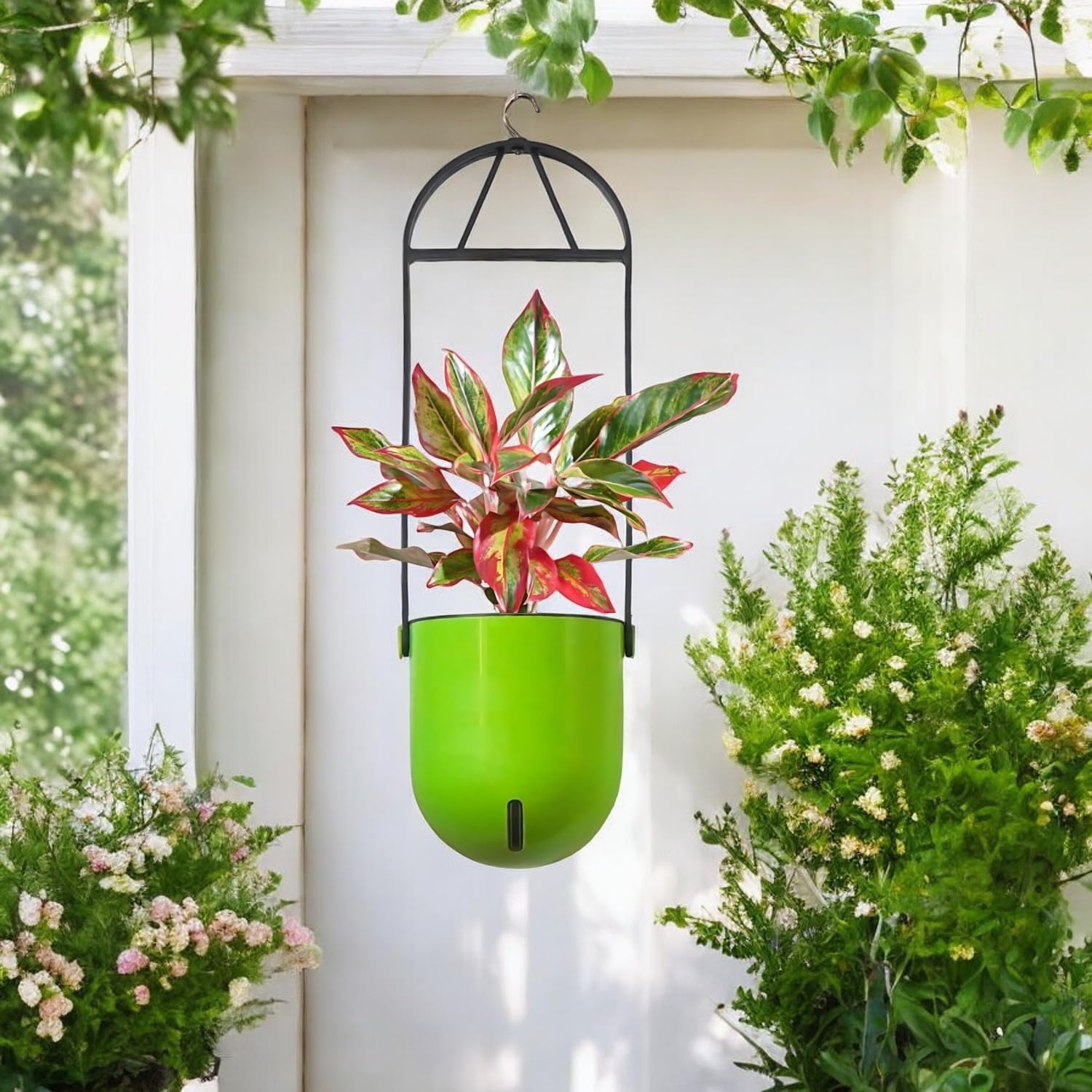 Elegant Green Self-Watering Ceiling Hanging Sphere Planter