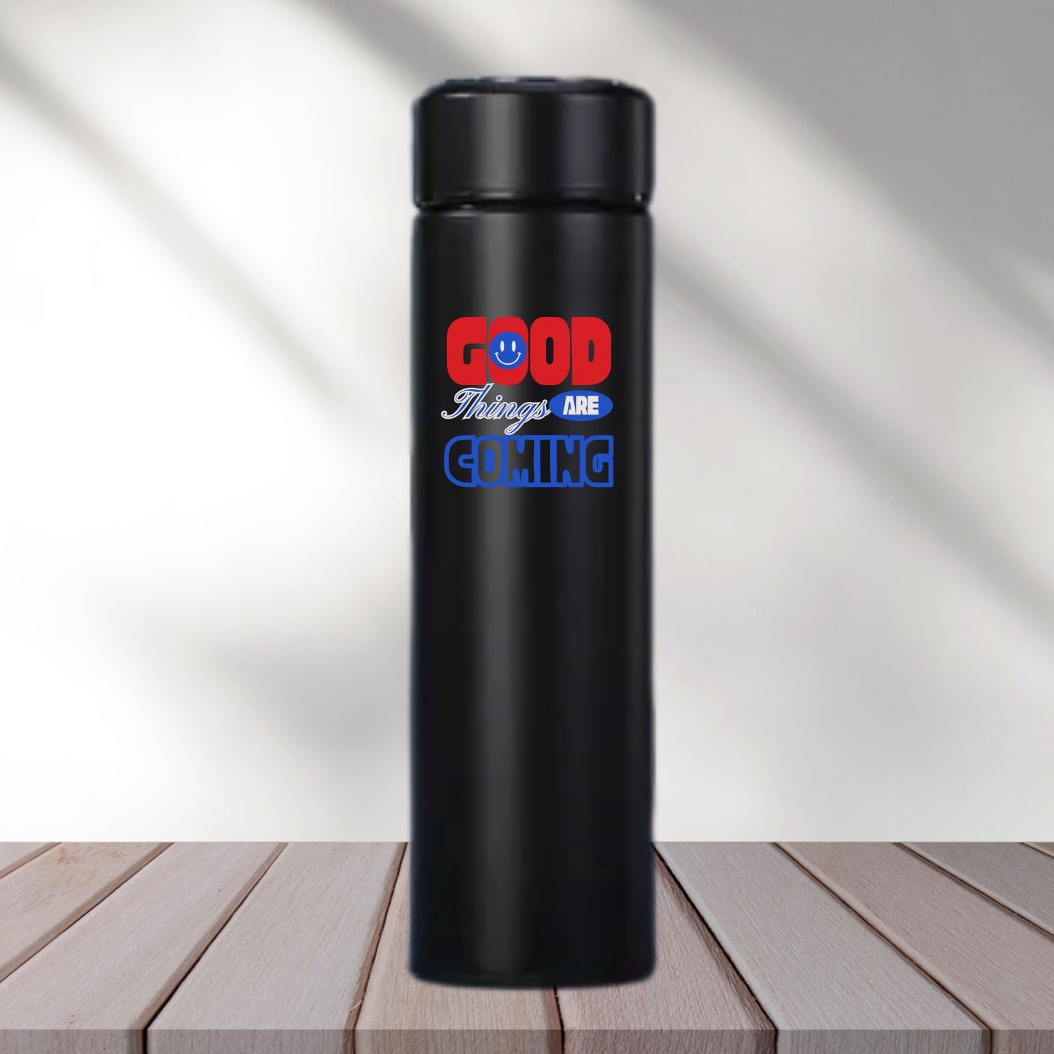 Personalized Black Insulated Steel Water Bottle - 500 ml