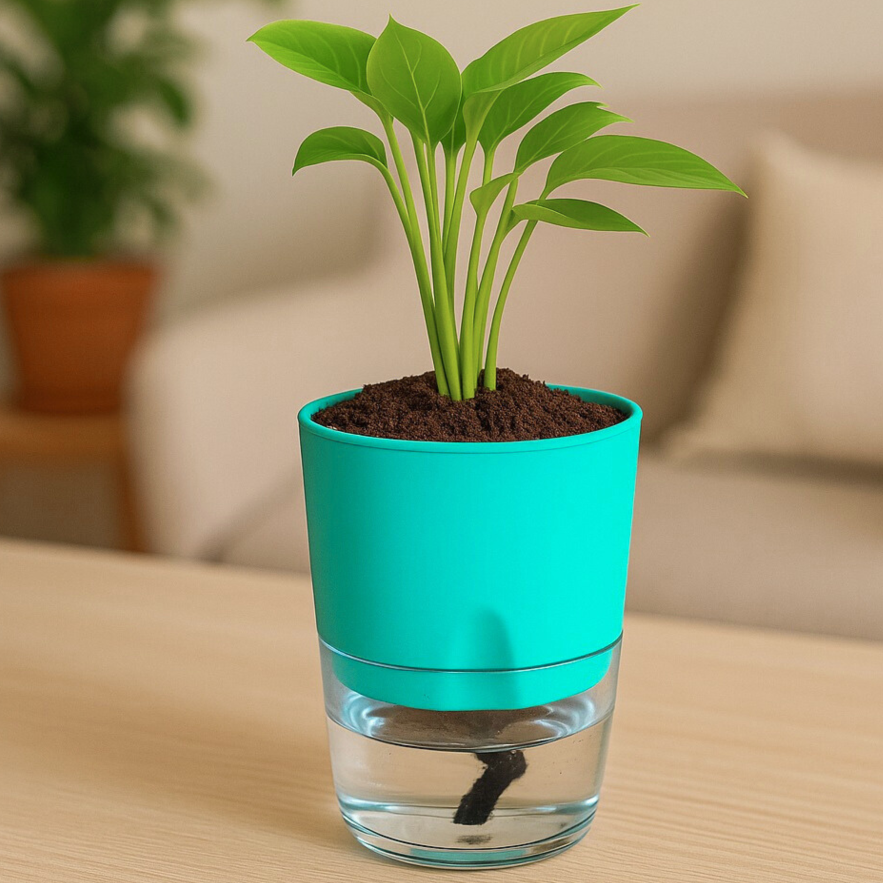 Rakshabandhan Special Personalized Sticker Planter - Peacock Green