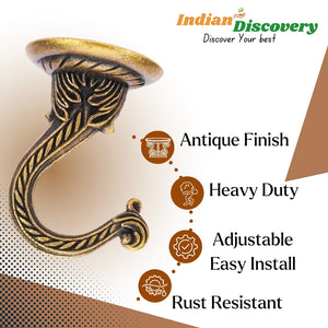 Antique Brass Ceiling Hooks for Planters & Lamps